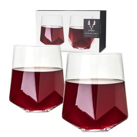Seneca Crystal Faceted Wine Glasses ViskiÂ®