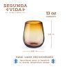 El Ocaso Stemless Recycled Wine Glass Set by Twine LivingÂ®