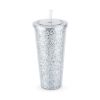 Glam Silver Double Walled Glitter Tumbler BlushÂ®