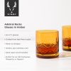 Admiral Cut Crystal Rocks Glasses in Amber ViskiÂ®