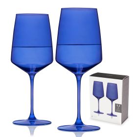 Reserve Nouveau Crystal Wine Glasses in Cobalt ViskiÂ®
