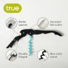 Truetapâ„¢: Double-Hinged Corkscrew in Matte Black with Blue W