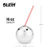 Silver Disco Ball Drink Tumbler BlushÂ®