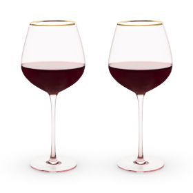 Rose Crystal Red Wine Glass Set by TwineÂ®