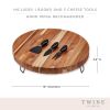 Acacia Footed Cheese Board & Knife Set by Twine LivingÂ®