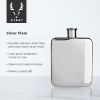 Harrison Stainless Steel Flask in Silver ViskiÂ®