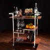 Harrison Stainless Steel and Wood Bar Cart Viski