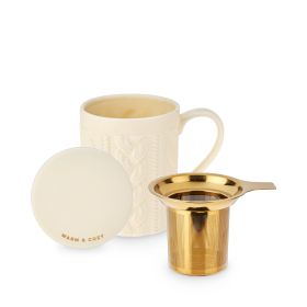 Annetteâ„¢ Knit Ceramic Tea Mug & Infuser by Pinky UpÂ®