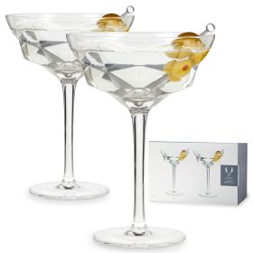 Seneca Faceted Crystal Martini Glasses ViskiÂ®