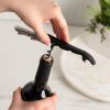 Black Double-Hinged TSA Compliant Corkscrew