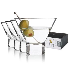 Raye Heavy Base Crystal Stemless Martini Glasses ViskiÂ®