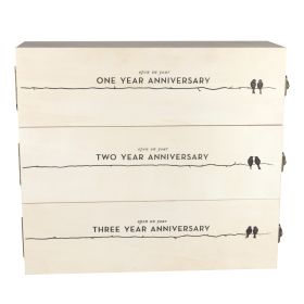 Newlywed's Anniversary Wooden Wine Box by TwineÂ®