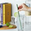 Silicone Straws, Set of 6 with Cleaning Brush by True