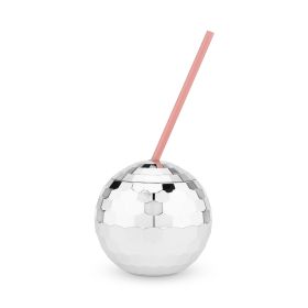 Silver Disco Ball Drink Tumbler BlushÂ®