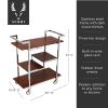 Harrison Stainless Steel and Wood Bar Cart Viski