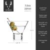 Raye Heavy Base Crystal Stemless Martini Glasses ViskiÂ®