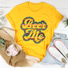 Beer Me T-Shirt (Color: Mustard, size: XL)