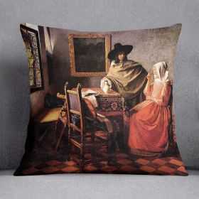 Glass of wine by Vermeer Cushion (Insert: Without Insert, size: 14" X 14")