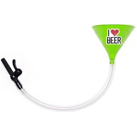 I Love Beer - Beer Bong Funnel with Valve (Tubing Size: 3 Feet, Color: Green)