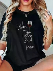 Wine Tasting Team T-ShirtFashion printing Tshirt (Color: Black, size: S)