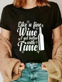 Wine Lover's Delight: 'Like a Fine Wine I Get Bette (Color: Black, size: XL)