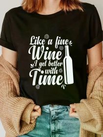 Wine Lover's Delight: 'Like a Fine Wine I Get Bette (Color: Black, size: L)