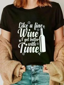 Wine Lover's Delight: 'Like a Fine Wine I Get Bette (Color: Black, size: S)