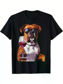 Boxer Wine T-Shirt Breathable Crew Neck Short Sleeve TopBoxer Wine T-Shirt Breathable Crew Neck Short Sleeve TopBoxer Wine T-Shirt Breathable Cre (Color: Black, size: XL)