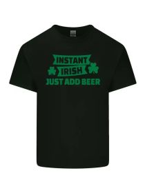 Instant Irish Add Beer St Patricks Day Mens Light Cotton T-ShirtComfortable & fashionable Couple Clothing (Color: Black, size: XL)