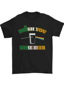 Irish You Were Beer St Patricks Day beer Mens T-Shirt 100% CottonComfortable & fashionable Couple Clothing (Color: Black, size: L)