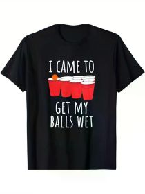 Brand New, Cool And Fun Beer Pool T-Shirt - I'Ll Get The Wet Ball T-Shirtfamily T-Shirt (Color: Black, size: S)