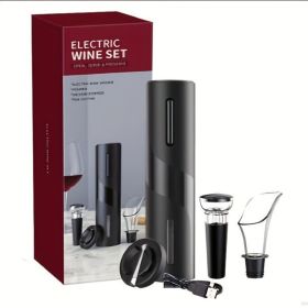 Electric Wine Opener set intelligent automatic wine opener bottle opener wine set (Color: as picture)